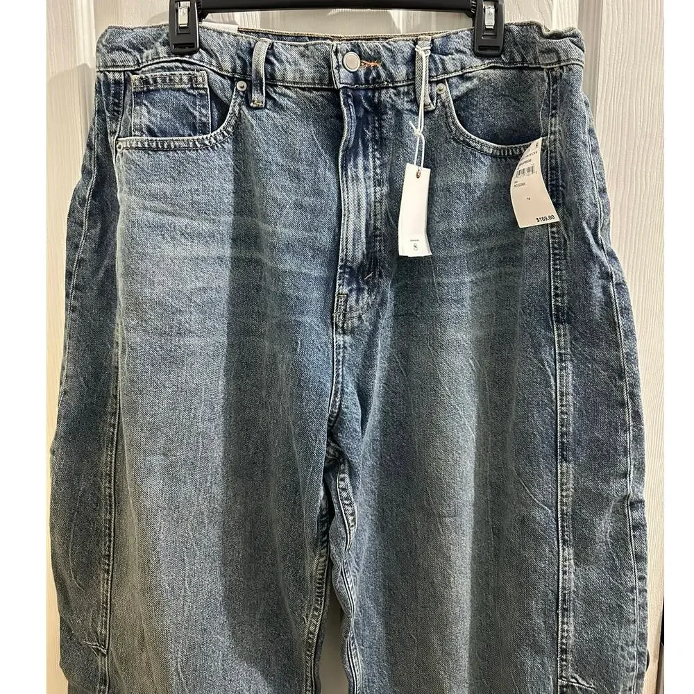 NWT Good American Extreme Barrel Jeans Indigo 966 Denim 14/32 Baggy JNCO Loose - Picture 6 of 12